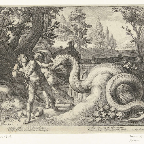 Metgezellen van Cadmus door een draak verslonden, Robert de Baudous ...