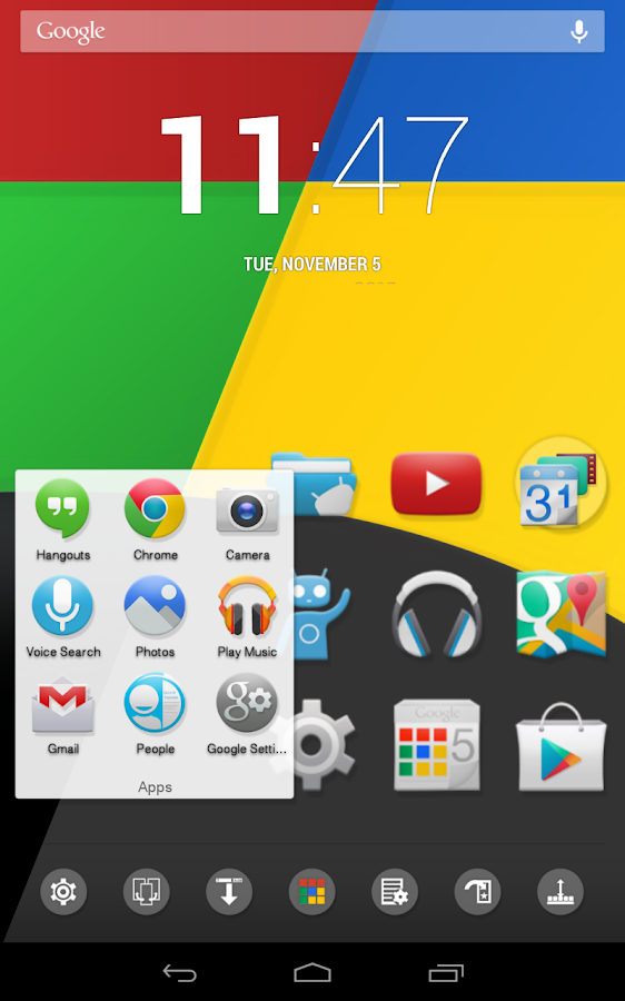 KitKat 4.4 Launcher Theme - screenshot