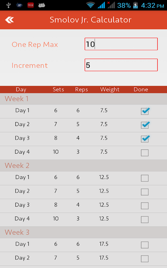 Smolov Squat Calculator Android Apps on Google Play