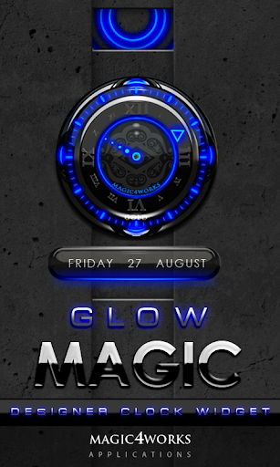 Blue Glow Magic Clock Widget