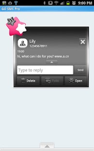 Free GO SMS - Zebra Pink Star APK for Android