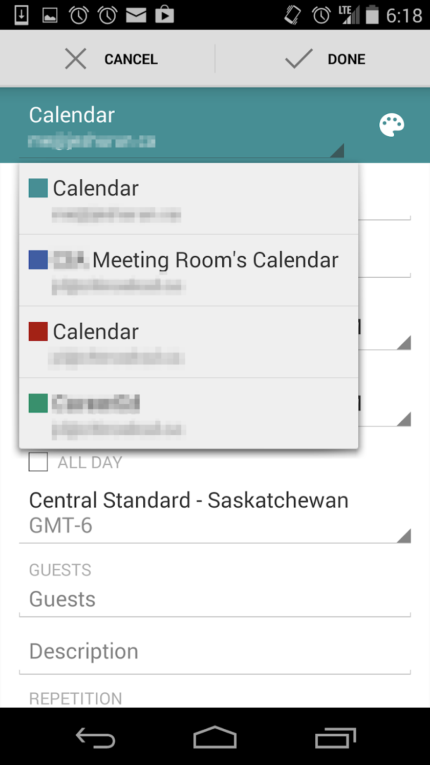 ZCal: Zimbra Calendar Sync Screen 1