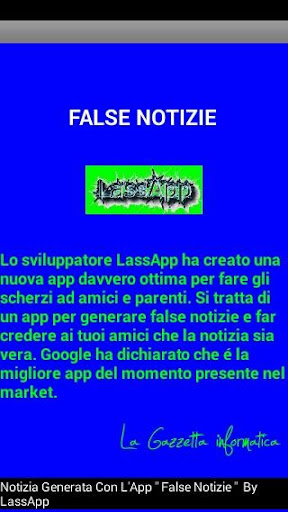 False Notizie - Scherzo Fake