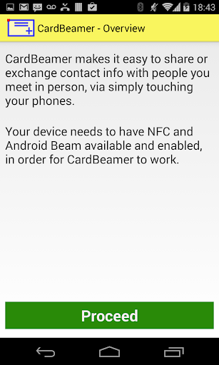 CardBeamer - Beam Contact Info