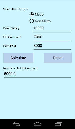 Tax HRA Calculator India