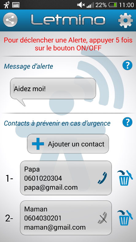 Android application Letmino screenshort
