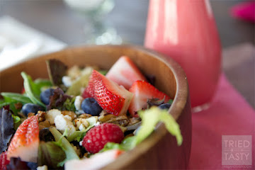 Very Berry Salad with Honey Sweetened Raspberry Vinaigrette
