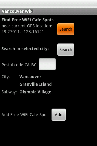 Android application Vancouver Free WiFi screenshort