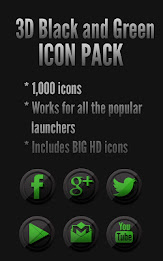 3D Black and Green - Icon Pack poster 1