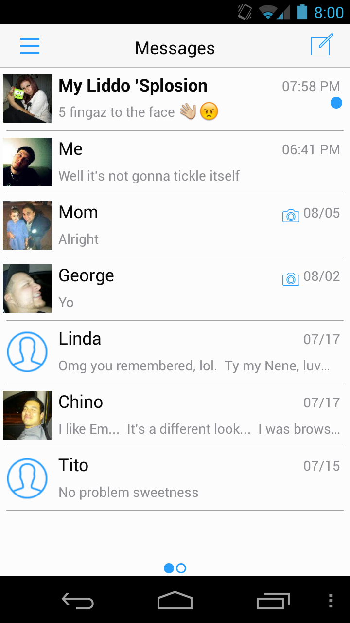 Go SMS Theme Minimal OS 7 Screen 1