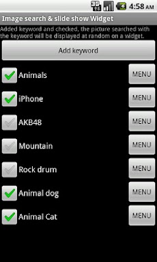 画像検索 スライドショー ウィジェット Androidアプリ Applion