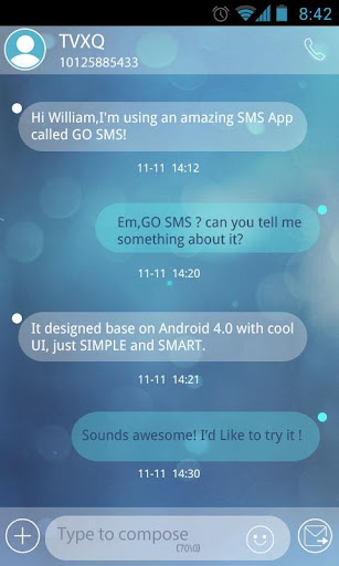 GO SMS Pro Briefness Theme EX