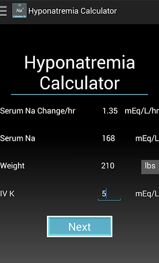 Hyponatremia Calculator