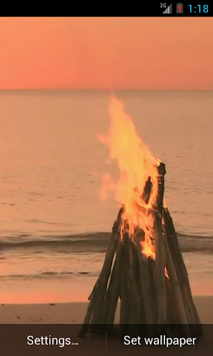 Bonfire on the beach LWP HD