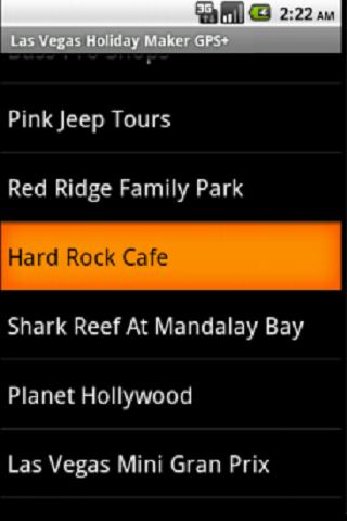 Las Vegas Holiday Guide GPS+ Screen 3