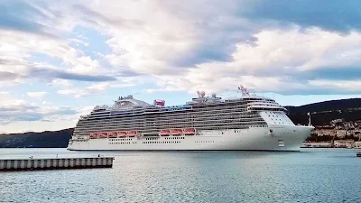 Regal Princess preps for her maiden voyage in Trieste, Italy.