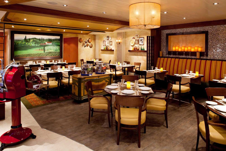 At Giovanni's on your Allure of the Seas sailing, the Italian trattoria offers rustic dishes with a contemporary flair, providing guests with an authentic northern Italy/Tuscan experience. 