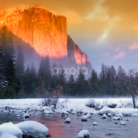 Last Light on El Capitan by Floyd Hopper - Landscapes Sunsets & Sunrises