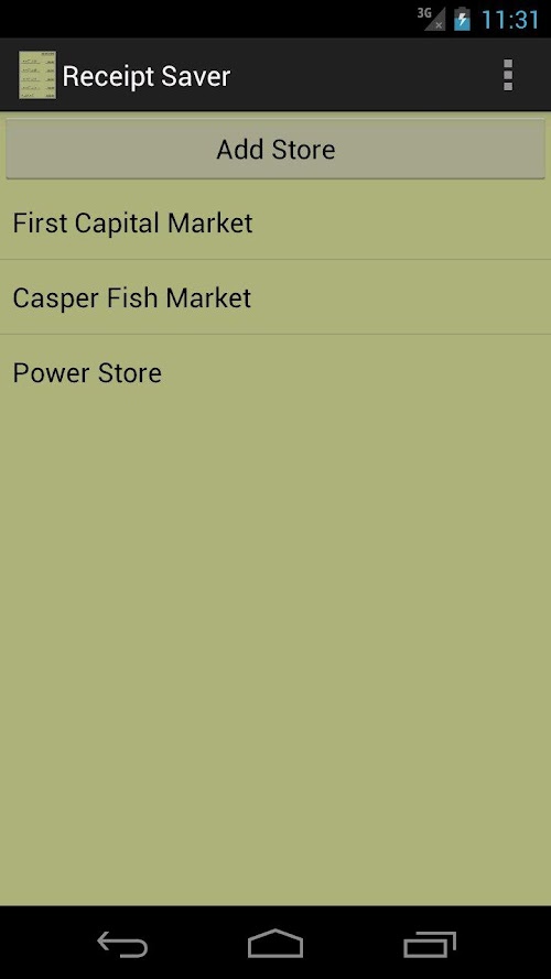 Android application Receipt Saver screenshort