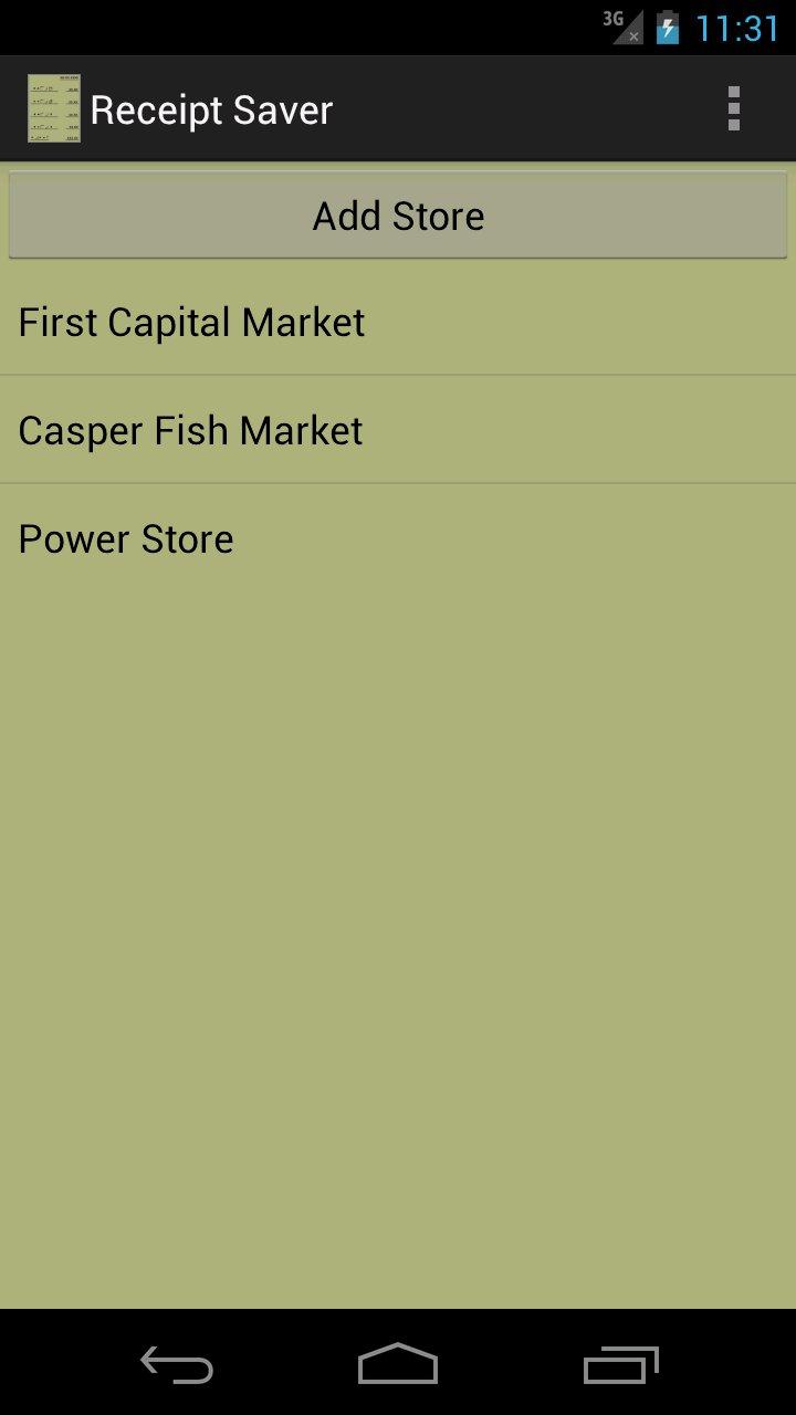 Receipt Saver Screen 1