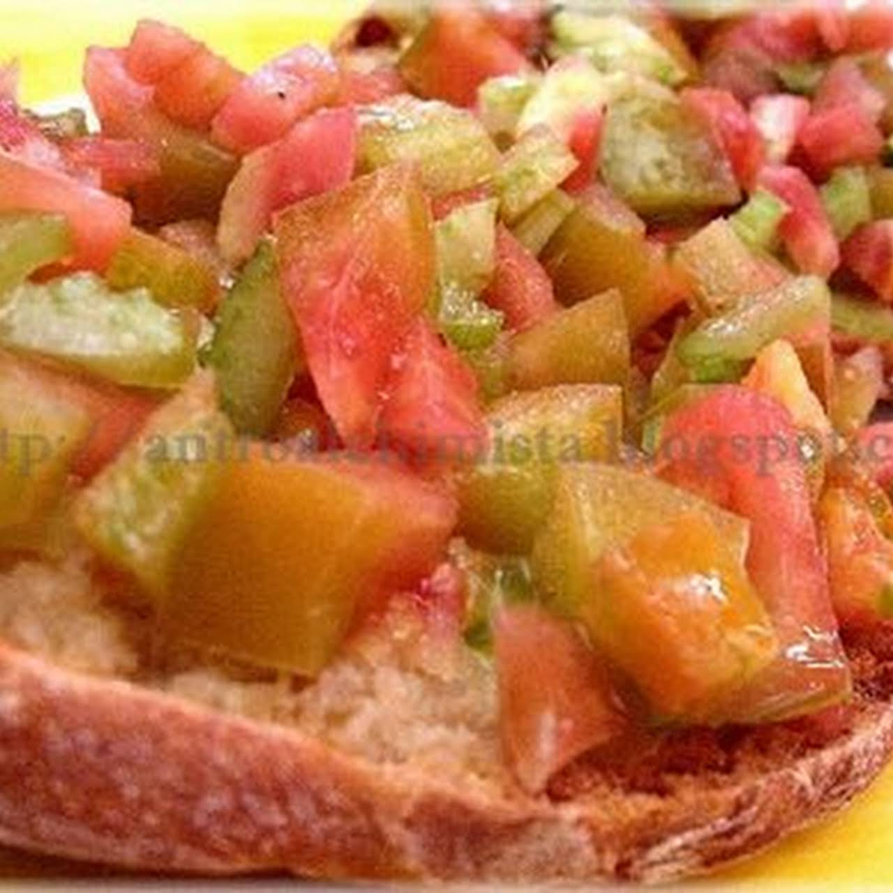Tomatoes and Celery  re Toasted Bread