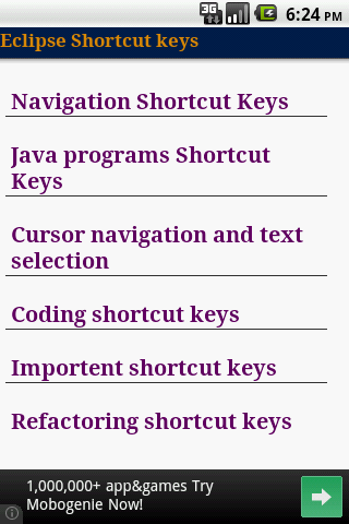 Eclipse Shortcut Keys