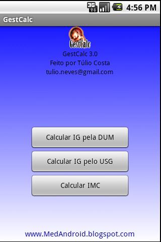 Android application GestCalc - Idade Gestacional screenshort