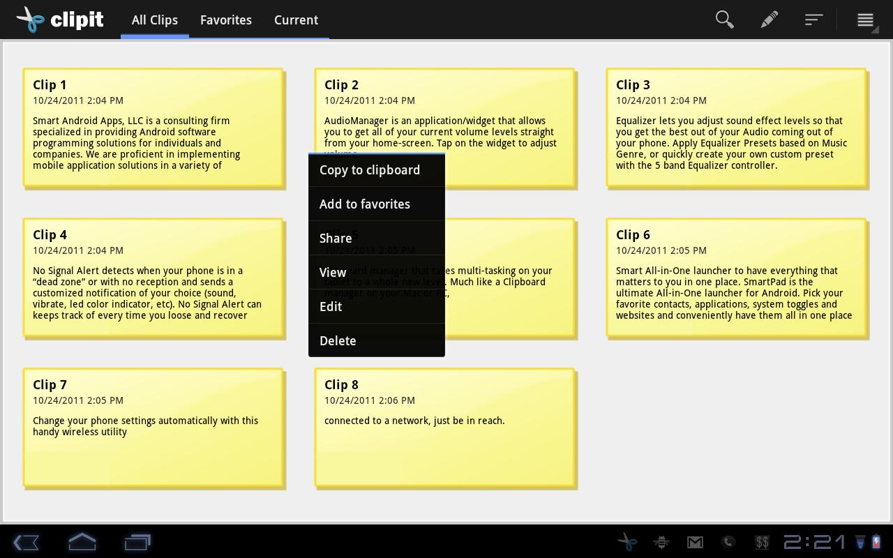 Electronic Clipboard Android Phone clipit clipboard manager android apps on google play screenshot