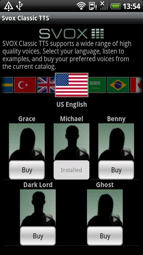 Android application Classic Text To Speech Engine screenshort