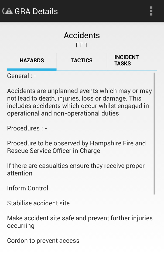 UK Fire Service Info Screen 2