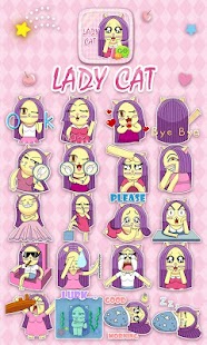 Lastest GO SMS PRO LADY CAT STICKER APK for Android