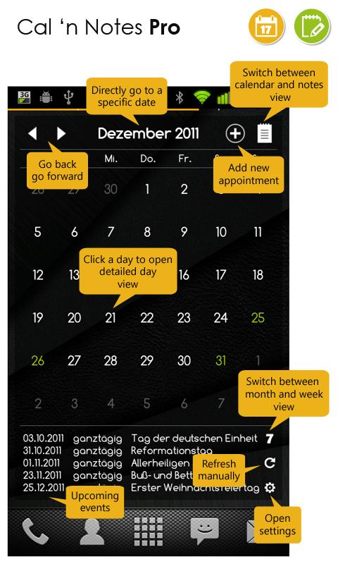    Calendar Widget+Status PRO- screenshot  