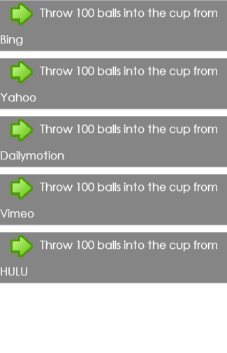 Throw 100 balls into the cup