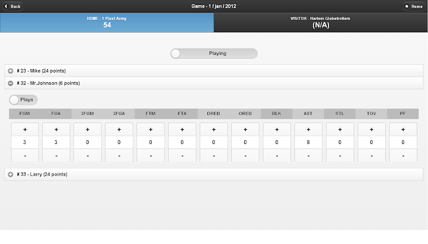Basketball Stats Pro Screen 2