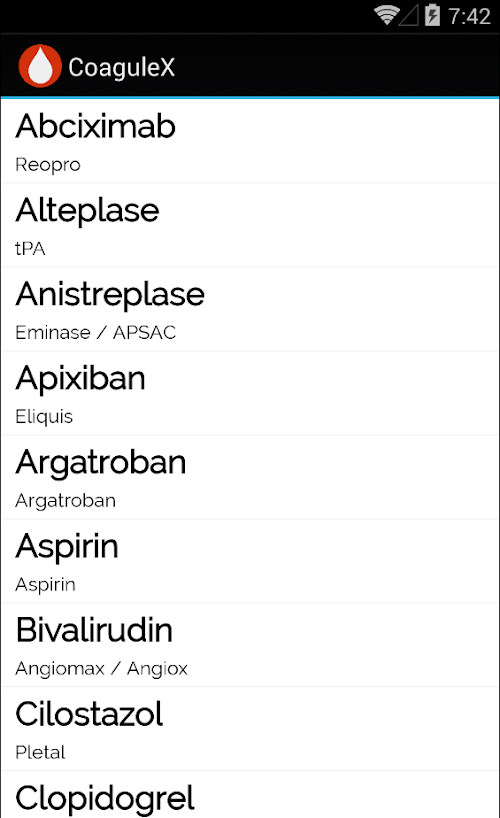 Android application CoaguleX screenshort