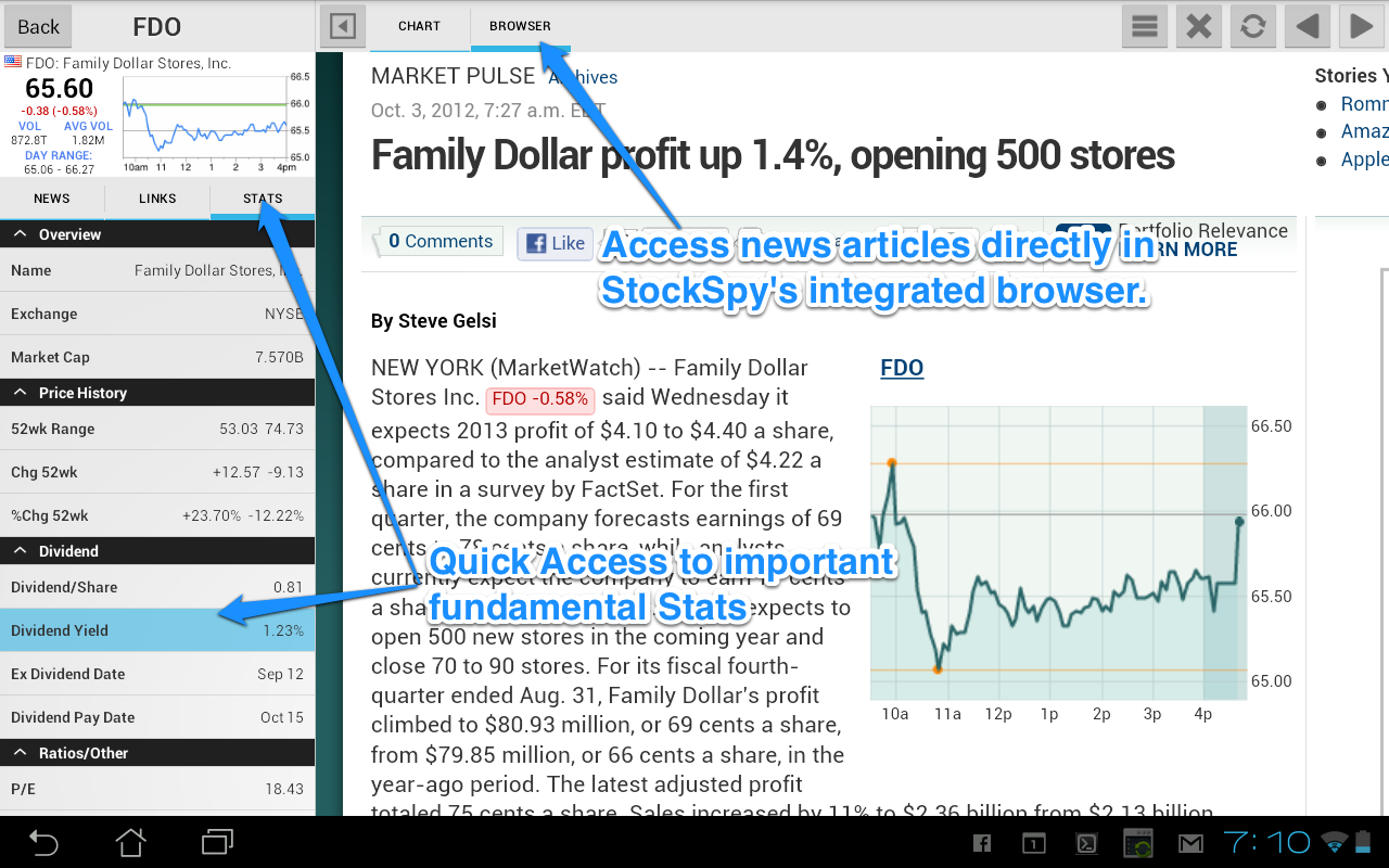 How do you find live stock quotes?