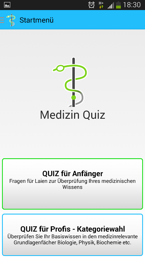 Android application Medizin Quiz - Aufnahme Test screenshort