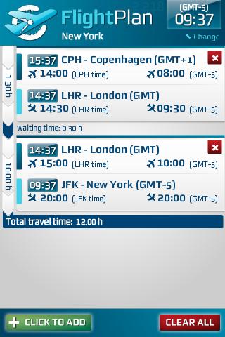 FlightPlan - Flight time calc Screen 2