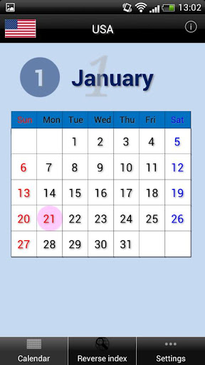 World Holiday Calendars 2013