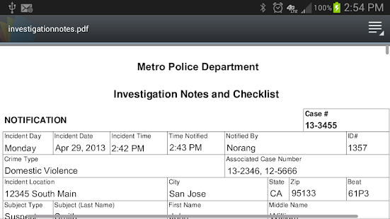 Police Investigation Notes - screenshot thumbnail