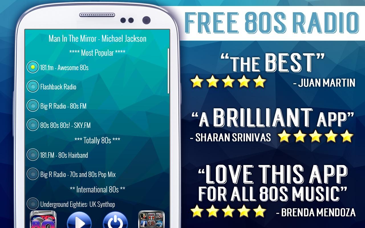 Android application 80s Radio Favorites screenshort