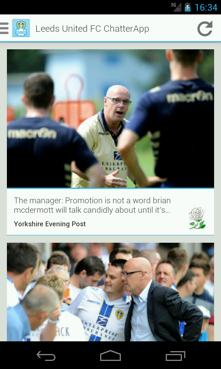 Leeds United FC ChatterApp Screen 1