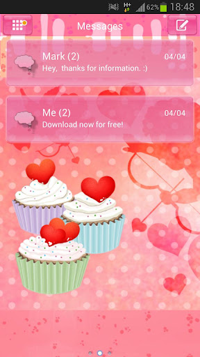 GO SMS Pro cupcake heart Buy