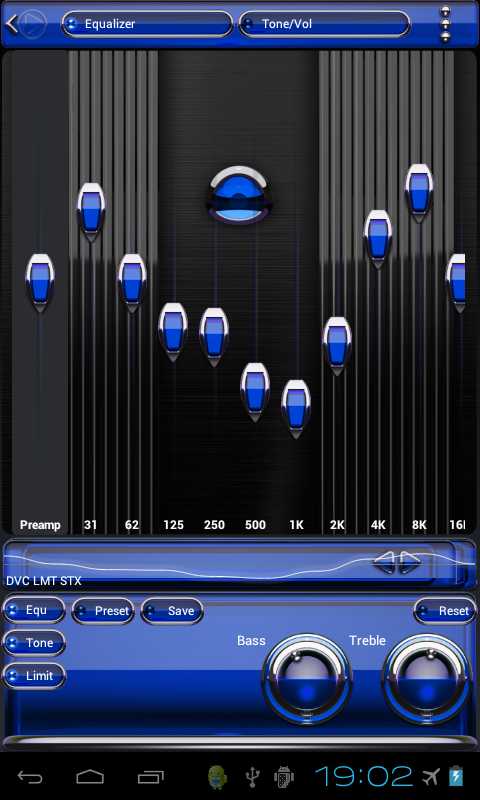 Poweramp skin Blue Glas deluxe Screen 3