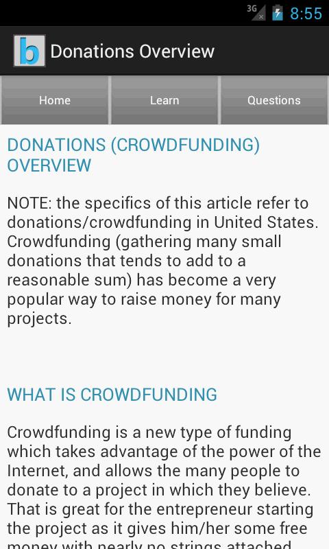 Funding &amp; Fundraising Ideas Screen 2