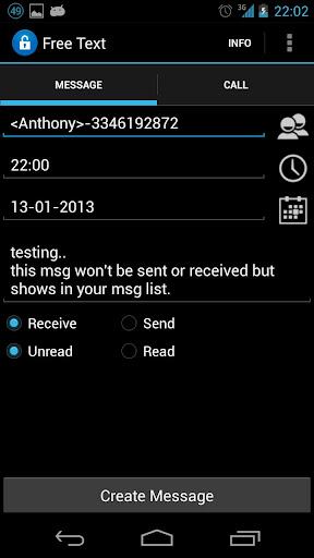 Fake SMS Call