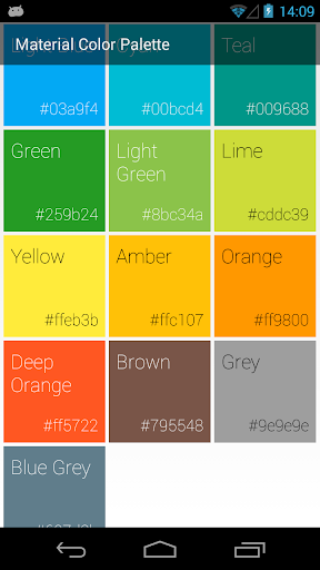 【免費生產應用App】Material Color Palette-APP點子