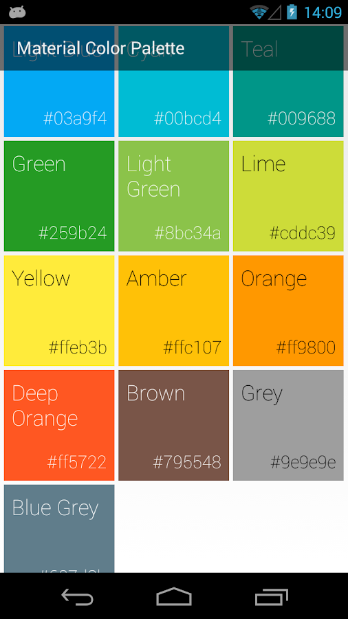 Material Color Palette - Android Apps on Google Play