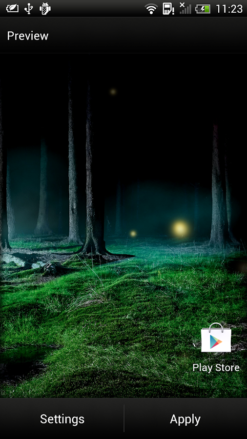 Живые обои Fireflies Live Wallpapers для планшетов на Android