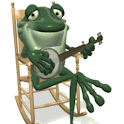 Frog Playing Guitar Rocking Li logo